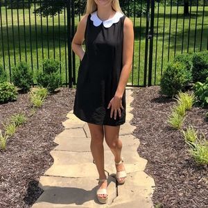 Black and White Scalloped Dress